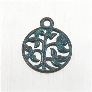 tibetan silver pendant, non-nickel, approx 15mm dia