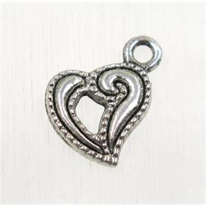 tibetan silver heart pendant, non-nickel, approx 12x13mm