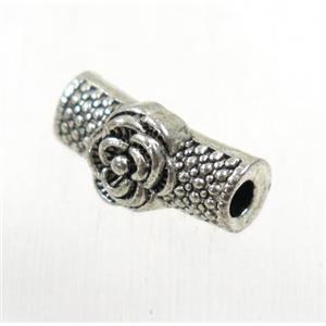 tibetan silver zinc tube beads, non-nickel, approx 5x10mm, 2mm hole