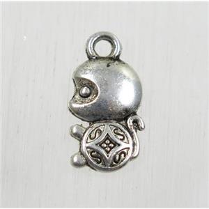 tibetan silver monkey pendant, non-nickel, approx 8x12.5mm