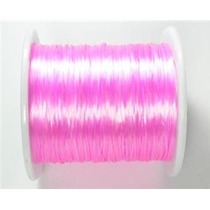 Crystal wire, stretchy, flat, lt.hot-pink, 16.2meters per roll