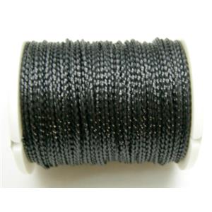 Metallic Cord, Black, 0.8mm, 100m per roll