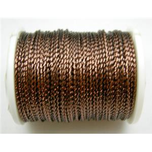 Metallic Cord, coffee, 0.8mm, 100m per roll