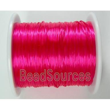 stretchy Crystal wire, flat, hot-pink